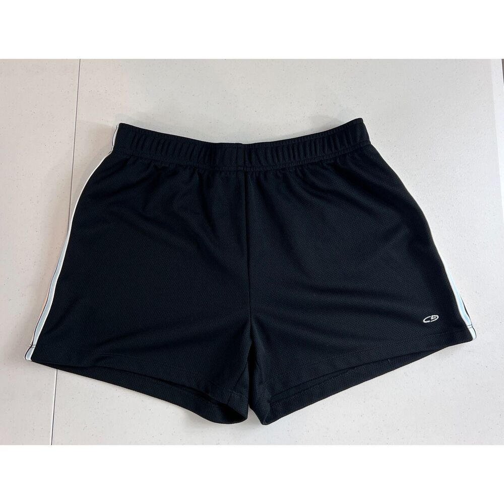 C9 by Champion Women's Black Activewear Shorts Black Orange Blue Stripe Size S